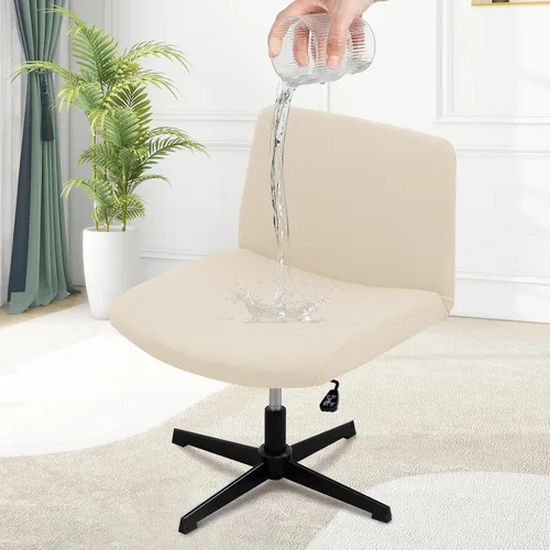 Vista 29 de MINGPINHUIUS Funda para silla ajustable sin brazos: moderna sin brazos, funda para silla de tocador con tiras cruzadas, fundas protectoras