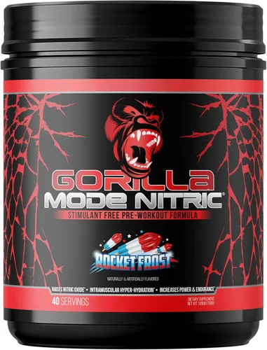 Vista 12 de Gorilla Mode Nitric mejorado sin estimulantes antes del entrenamiento – Mejor sabor y más eficaz sin estimulantes antes del entrenamiento/bomba