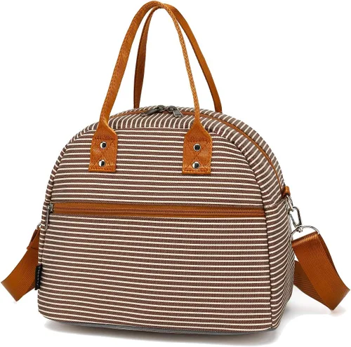 Vista 28 de FlowFly Fiambrera térmica con correa de hombro y asas para mujer, hombre y niños, amplia y reutilizable, congelable, bolso organizador de alimentos