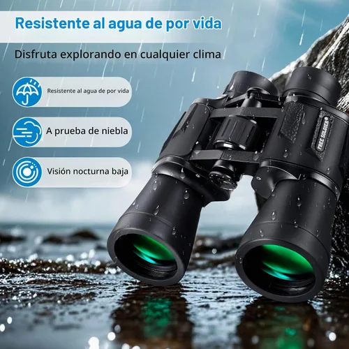 Vista 4 de [Usado] Prismáticos de 20 x 50 de alta potencia para observación de aves con ocular grande de 28 mm, prismáticos impermeables para caza, senderismo