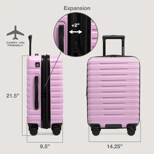 Vista 7 de U.S. Traveler Boren - Maleta de viaje de policarbonato resistente con 8 ruedas giratorias, asa de aluminio