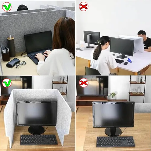 Vista 4 de LIGUOYI Divisores de escritorio para cubículos, panel de escritorio, independiente, divisor de oficina con amortiguación de sonido, panel