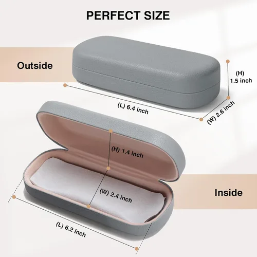 Vista 2 de Marvolia Estuche para gafas de sol, funda rígida grande de piel sintética para gafas de sol