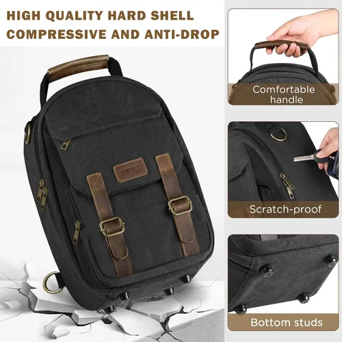 Vista 6 de SMRITI Hard Carrying Case Compatible with VR Headsets Virtual Reality and Touch Controllers Accessories, Large Portable Protection Backpack for