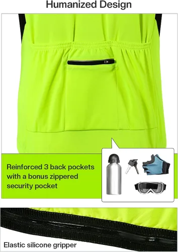 Vista 3 de BERGRISAR Camisetas básicas de ciclismo para hombre, manga larga, camisa de bicicleta con bolsillos con cremallera BG012