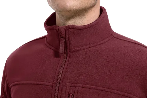 Vista 3 de CRYSULLY Chaqueta de forro polar táctica con cremallera completa para hombre, abrigo de invierno con múltiples bolsillos