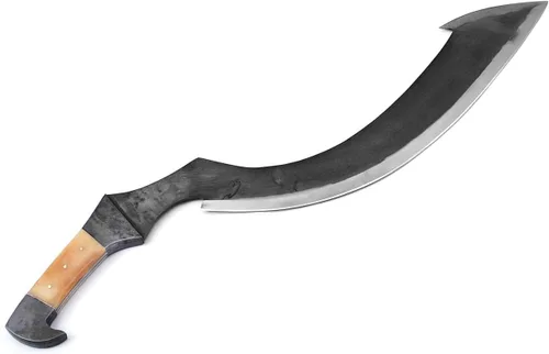 Vista 3 de Generic Espada khopesh egipcia, hecha a mano, de acero al carbono, espada Khopesh egipcia de caza con funda de cuero, espada corta egipcia con mango
