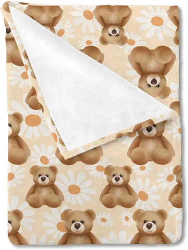 Vista 13 de Manta de bebé de animales lindos para niños y niñas, lindo oso, mapache, ciervo, conejo, erizo, manta retro de franela floral, manta de recepción