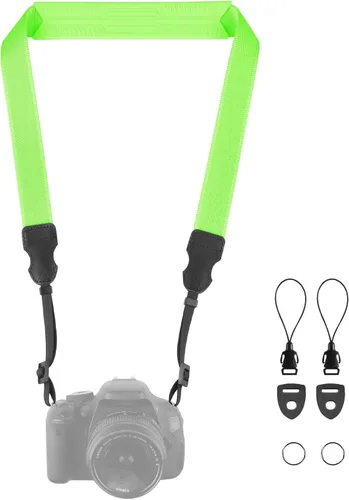 Vista 19 de FIEIL Correa de Cuello Correas de Cámara de Silicona - Correa Acolchada para Cámara, Correa de Hombro de Nailon Ajustable de 1.5" de Ancho Verde