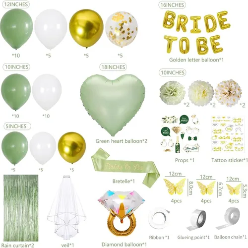 Vista 2 de Decoraciones para despedida de soltera, decoraciones para fiesta de despedida de soltera, novia que va a casarse despedida de soltera con globos