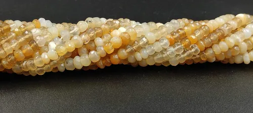 Vista 3 de Hanumat Gems - Lote de 10 hebras de cuentas de piedras preciosas facetadas de ópalo amarillo peruano, cuentas facetadas de ópalo peruano, cuentas