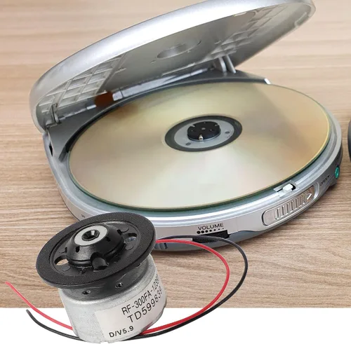 Vista 5 de uxcell Metal RF-300FA-12350 DC 5.9V Husillo DVD Micro Motor, 0.9 x 0.5 in para reproductor de DVD CD, 1 PC Plata Negro