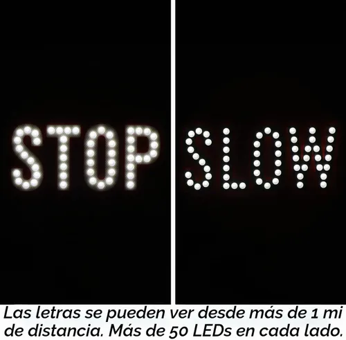 Vista 6 de SmartSign Paleta LED STOP SLOW – Señal de parada lenta reflectante de mano con asa, 18 pulgadas de doble cara, modos de luz LED