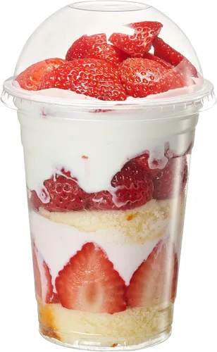 Vista 11 de GUSTO [12 oz - 50 unidades de vasos de plástico transparentes con tapas de cúpula (sin agujero), tazas de frutas con tapas para fiestas - Perfectas