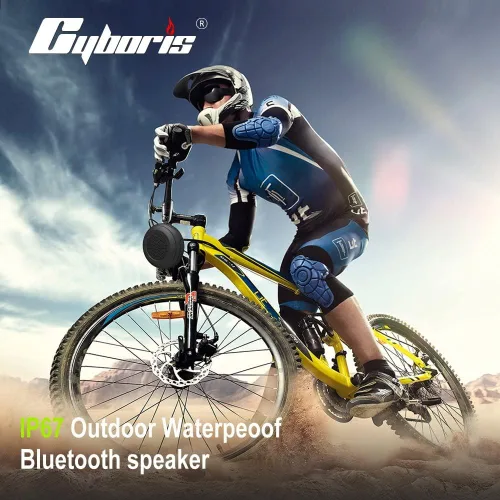 Vista 7 de CYBORIS Mini altavoz Bluetooth portátil, IPX7 impermeable flotante altavoz inalámbrico, a prueba de golpes al aire libre con micrófono incorporado