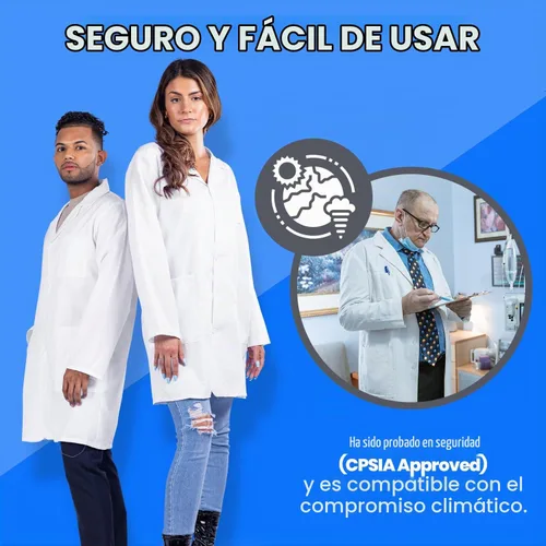 Vista 5 de Dress Up America Abrigo de laboratorio médico unisex para adultos, color blanco