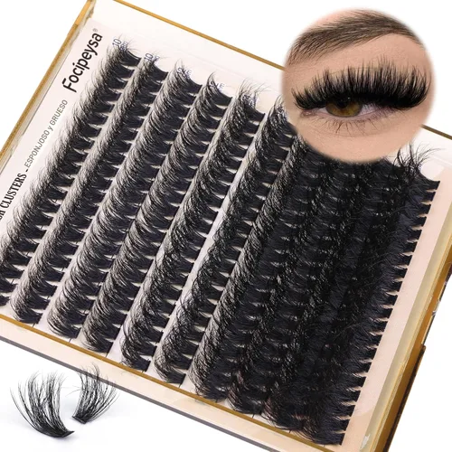Vista 8 de Racimos de Pestañas de Volumen Completo DIY Extensión de Pestañas 10-18MIX Racimos de Pestañas Curvadas en D 200D Pestañas Individuales Onduladas