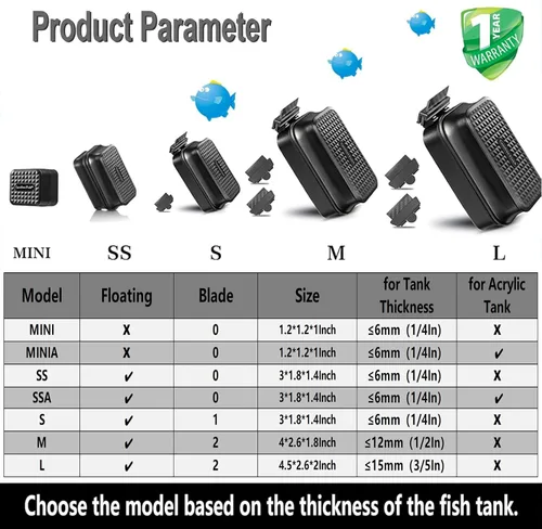 Vista 8 de Carefree Fish Acuario Super Fuerte Mini Limpiador Magnético para Peces de Vidrio Pequeño Cepillo de Algas No Flotante