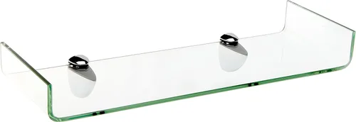 Vista 4 de Spancraft Glass Osprey6x18 - Estante de vidrio doblado de acero cepillado Osprey, soporte de acero cepillado, 6" x 18