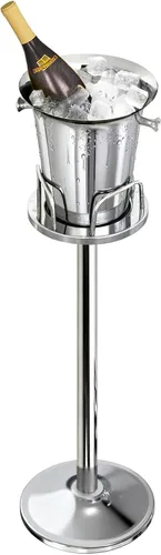 Vista 12 de Cubo de hielo con soporte de acero inoxidable para Navidad, cubo de hielo, cubo de vino en rejilla, cubo de hielo dorado champán para vino, cerveza