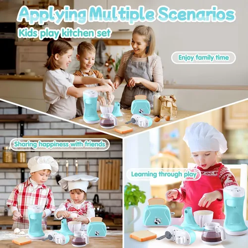 Vista 7 de Juguetes de electrodomésticos de cocina para niños, juego de accesorios de cocina de juego para niños, juguetes de cocina de simulación para niños
