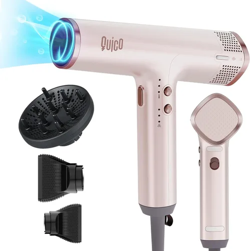 Vista 11 de Quico Secador de pelo, 1875 W BLDC de alta velocidad 7 veces más rápido, 110000 RPM Secador de pelo silencioso con difusor, 2 mil millones