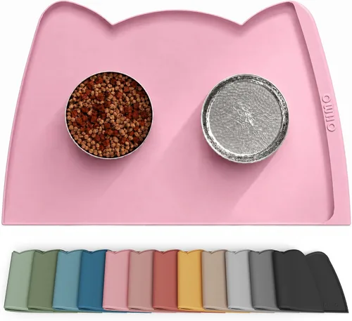 Vista 41 de OHMO - Tapete de silicona para comida para gatos, tapete de alimentación de mascotas para el piso, antideslizante e impermeable, bandeja para agua