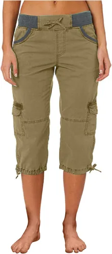 Vista 13 de Pantalones capri tipo cargo para mujer, ligeros, de secado rápido, atléticos, para verano, casuales, con bolsillos