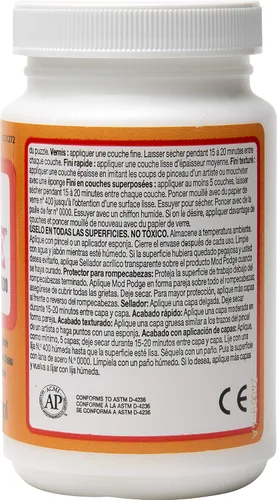 Vista 3 de Mod Podge PLCS11272 Sellador de base de agua, pegamento, acabado satinado, 8 onzas., transparente