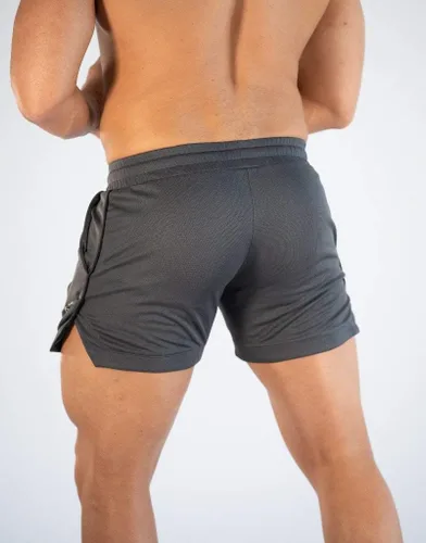Vista 3 de FLYFIREFLY Pantalones cortos de entrenamiento de gimnasio para hombre, ligeros, atléticos, pantalones cortos para entrenamiento de culturismo