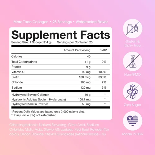 Vista 2 de Obvi More Than Collagen Powder Apoya la salud del cabello, la piel, las uñas, las articulaciones, el intestino Suplemento de colágeno múltiple