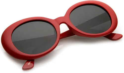 Vista 4 de zeroUVRetro brazos rígidos Neutral Colored Ronda lente Oval anteojos de sol 53mm