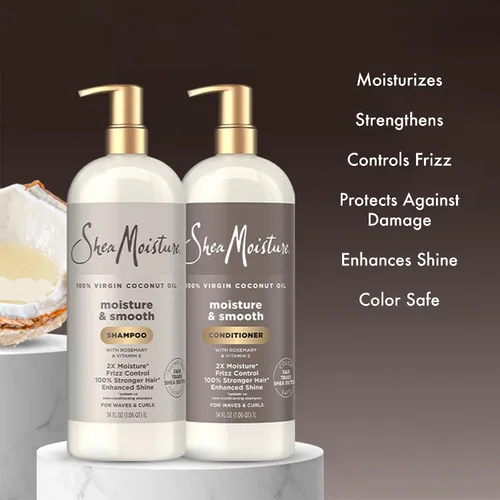 Vista 10 de SheaMoisture - Juego de champú y acondicionador, humedad y suave, 34 oz Ea