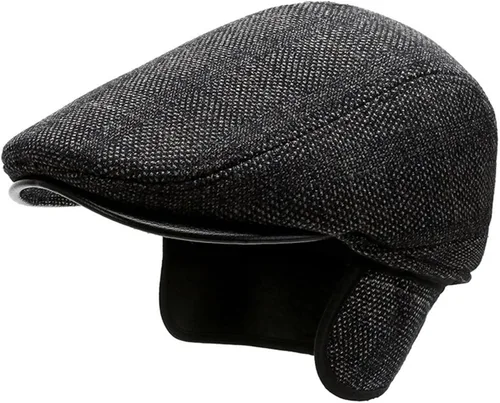 Vista 6 de Sombrero de invierno para hombre, boina plana Newsboy Gatsby