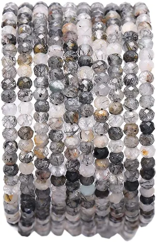 Vista 33 de BEADIA Cuentas de piedra natural africana de turquesa faceted rondelle 3x4mm semipreciosas sueltas para hacer joyas 38cm
