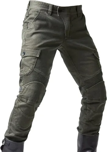 Vista 3 de Pantalones de motociclista para hombre, para motocicleta, motocross, a la rodilla, a la cadera, pantalones blindados resistentes al desgaste