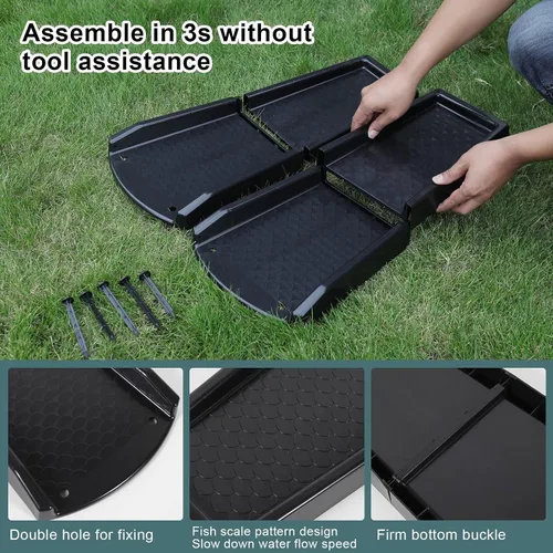 Vista 4 de plusgutter Protector de Salpicaduras de Cantón y Bajante, Extensiones de Bajada de Cantón para Drenaje de Agua, Protectores de Salpicaduras