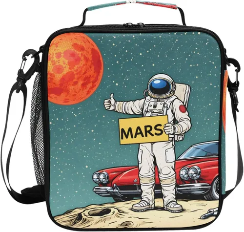 Vista 10 de MNSRUU Bolsas de almuerzo para niños y niñas, bonita mariquita roja, reutilizable, aislada, kit de bolsa térmica para comidas, organizador de bolsa