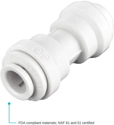 Vista 5 de John Guest Speedfit - Conector recto de unión OD de 1/4 pulgadas, empuje para conectar la instalación de plomería de plástico, PP0408WP