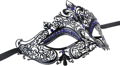 Vista 5 de IETANG - Antifaces venecianos para parejas, baile de máscaras, accesorios de disfraz o fiesta, 1 par