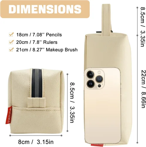 Vista 2 de Fmeida Estuche para lápices estético, bolsa de lápices de gran capacidad, estuche portátil para bolígrafos, oficina, papelería, bolsa de maquillaje