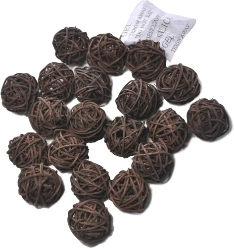 Vista 38 de 20 bolas de mimbre de ratán para decoración de mesa de boda, fiesta de Navidad (diámetro de 1.2 pulgadas, negro)