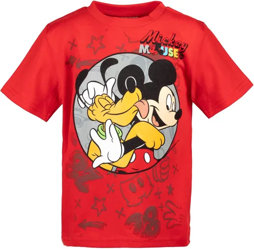 Vista 2 de Disney Mickey Mouse Pixar Toy Story Winnie The Pooh Pixar Cars Lion Guard - Paquete de 2 camisetas para niños pequeños, GrisBlanco