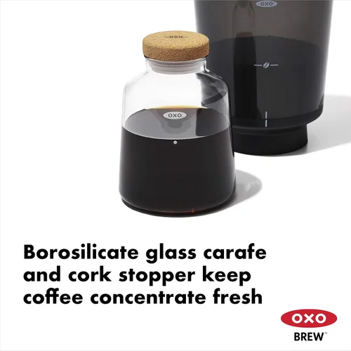 Vista 4 de OXO Brew - Cafetera compacta de café frío y cafetera de una sola porción, 12 onzas, color blanco