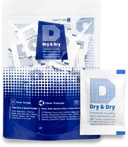Vista 13 de Dry & Dry 0.04 oz [50 paquetes] Paquetes de gel de sílice desecantes, paquetes de sílice - Paquetes de gel de sílice recargable, paquetes
