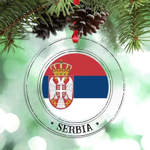 Vista 23 de Bandera nacional de Noruega, adornos de Navidad patrióticos 2023, decoraciones de Navidad para árbol, adornos acrílicos transparentes, colgante