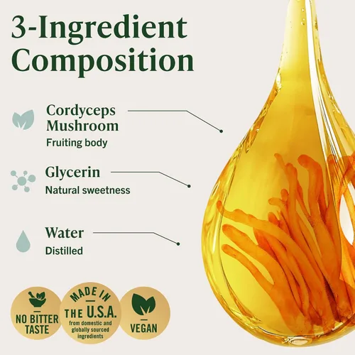 Vista 4 de HERBAMAMA Cordyceps Sinensis Tintura - Apoyo inmunológico vegano y defensa con gotas de extracto de hongos Cordyceps - Suplemento de inmunidad