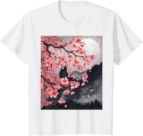Vista 29 de Sakura - Camiseta japonesa de cerezo en flor japonesa, Negro, S