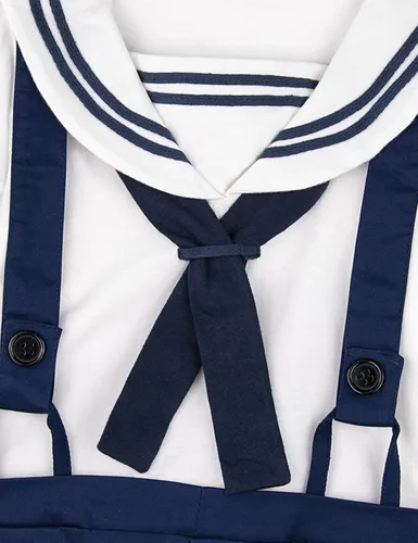 Vista 5 de Baby Boys' 2pc Sailor Costume, Cotton, Infant Short Sleeve Romper, 3-24 Months