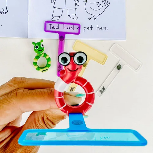Vista 3 de hand2mind FingerFocus - Resaltador para amigos de seguimiento, tiras de lectura guiada, rastreador de lectura, superposiciones
